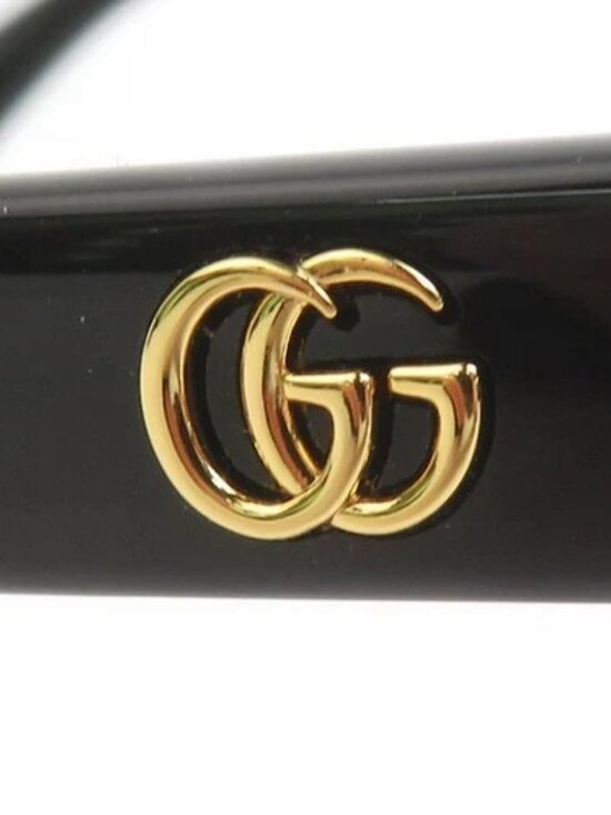 Auth GUCCI GG Marmont Sunglasses Black Plastic/Goldtone - e61548a main image 2